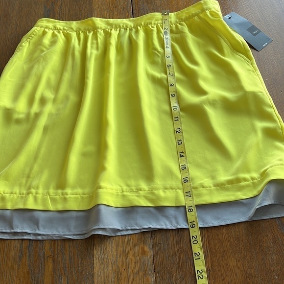 NWT Mossimo bright yellow a line skirt pockets elastic waist in back size large - Picture 6 of 9